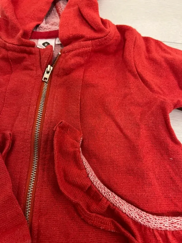Gilet 12 mois rouge à paillettes - photo numéro 3