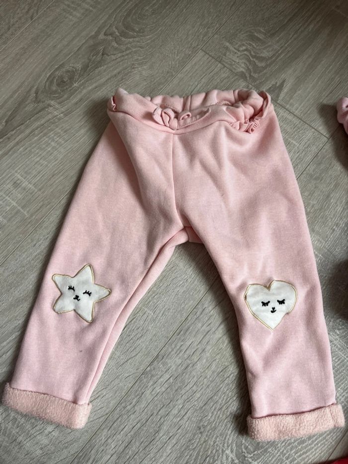 Jogging fourré rose bébé fille