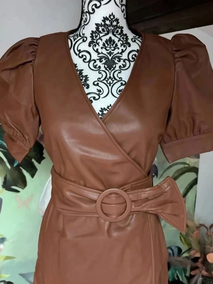 Robe portefeuille simili-cuir marron - photo numéro 2