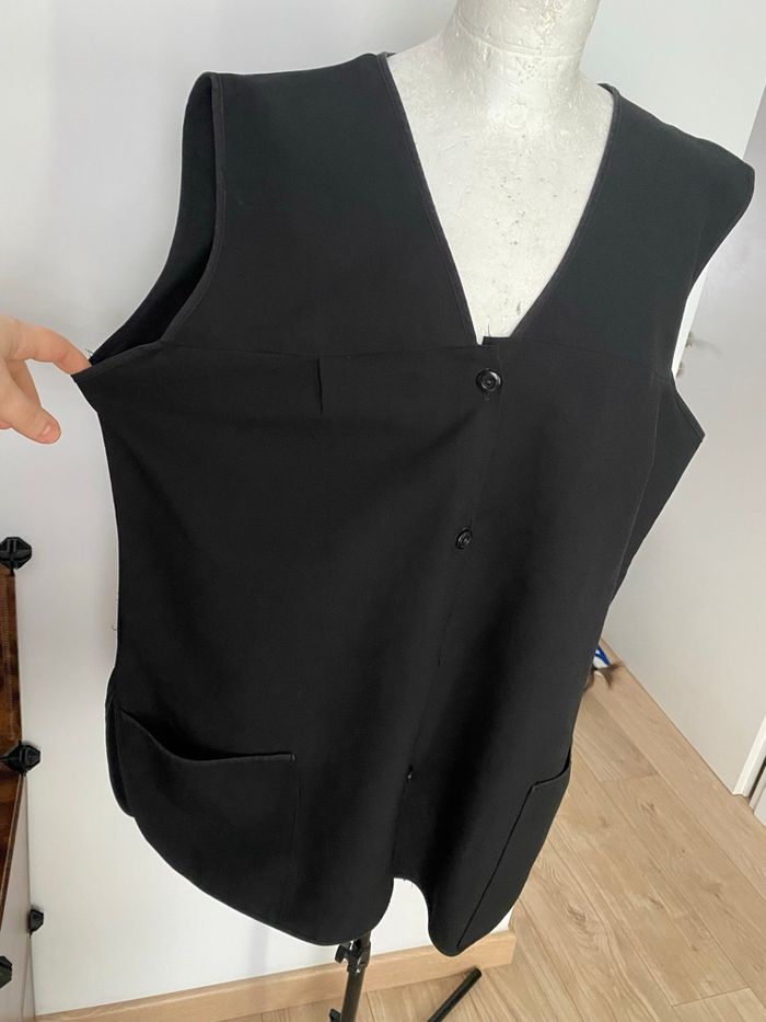 Gilet noir fluide sans manches oversize ✨ chic & minimaliste – idéal 48/50 - photo numéro 5