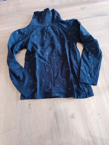 Sous pull bleu coeur
