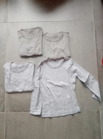 Lot de 4 maillots de corps, t-shirt manches longues - Garçon 4/5 ans