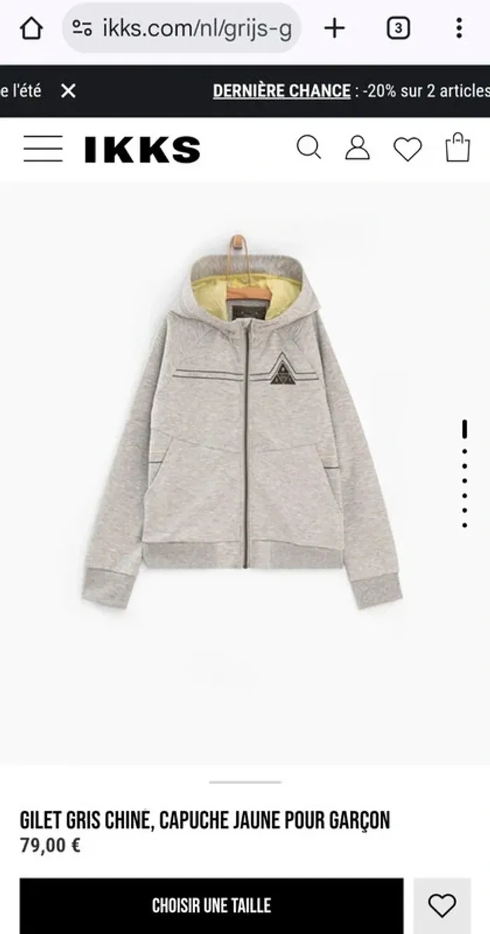 Gilet à capuche Ikks Xs (12ans) - photo numéro 5