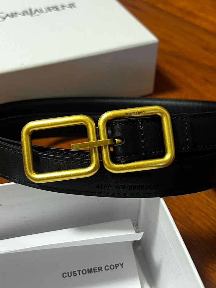 Ceinture Yves Saint Laurent pour femme avec boucle dorée - photo numéro 4