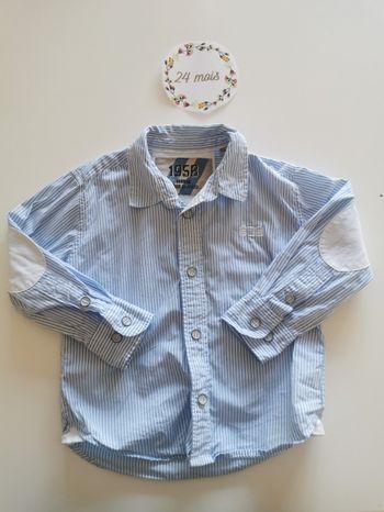 Chemise à rayures 100% coton 2 ans serge blanco excellent état