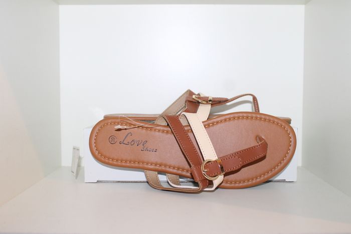 tongs lanières marron 39