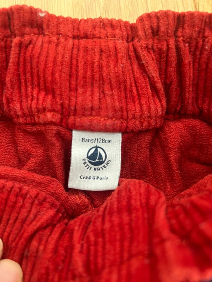Short en velours rouge Petit Bateau 8 ans - photo numéro 2