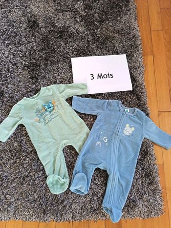 Lot 2 grenouillères 3 mois