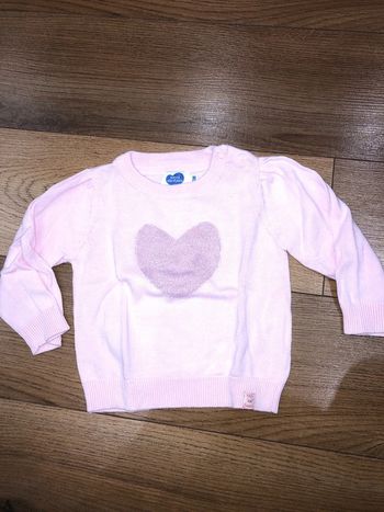 Pull bébé fille rose 🌺 mots d’enfant taille 6 mois très bon état