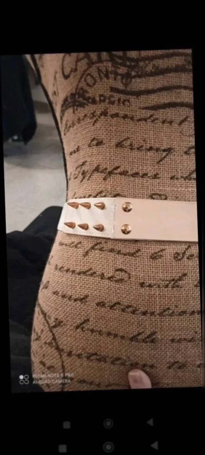 Ceinture plaque doré beige élastique 70/90 cm - photo numéro 2