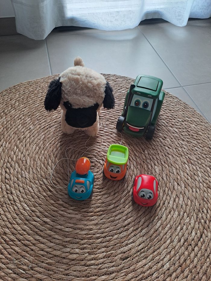 Voiture et chien qui marche