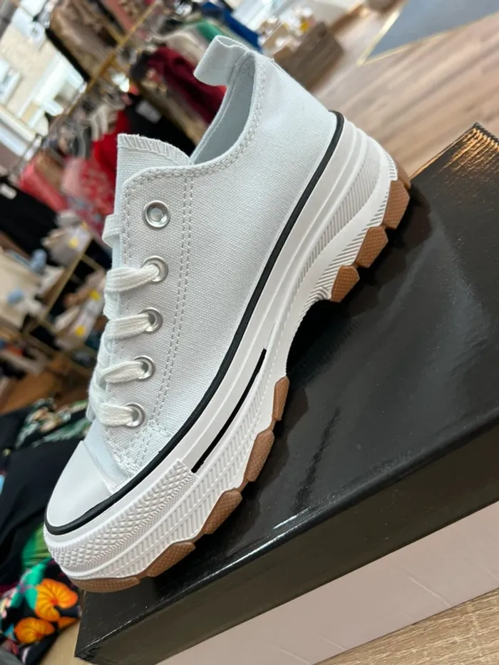 Basket femme blanche taille 39 chaussures femme tennis blanches femme 39 - photo numéro 7