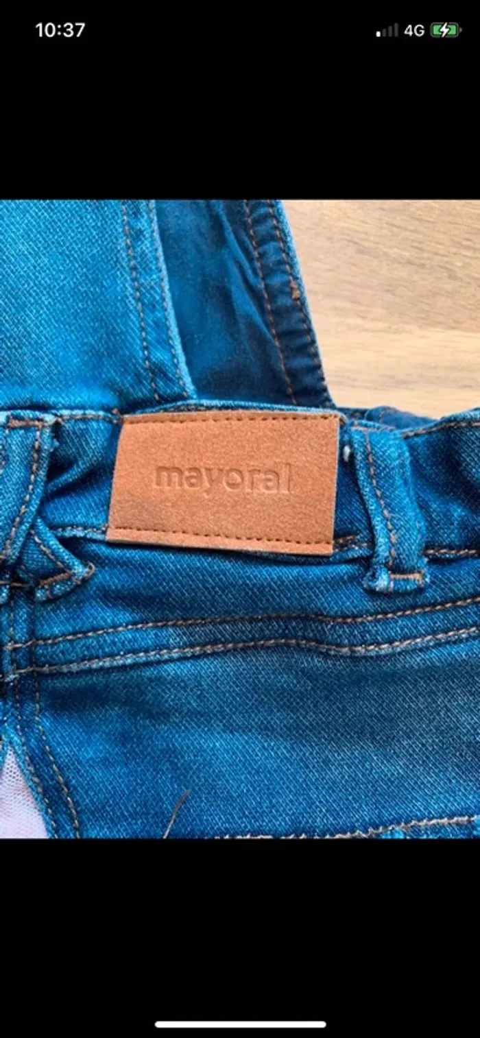 Robe en jean rose barbie tulle Mayoral taille 12 mois - photo numéro 6