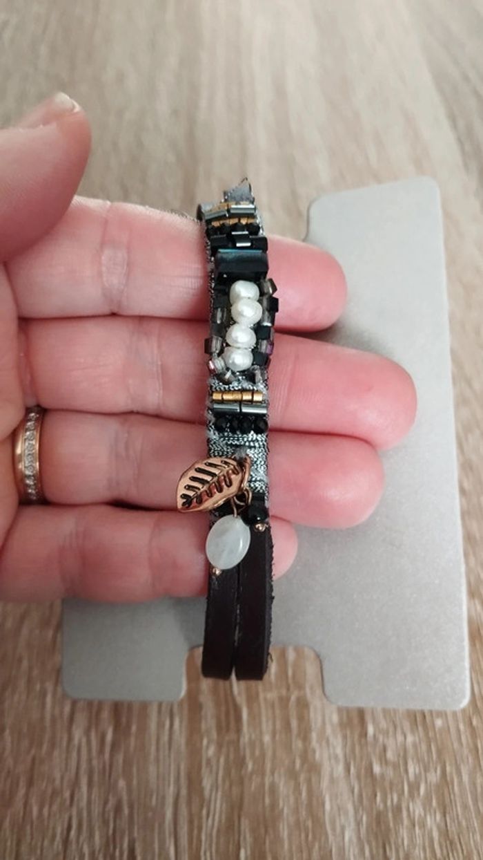 Bracelet ikita marron perles femme fantaisie - photo numéro 6