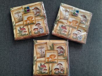 Lot de 51 serviettes en papier champignons