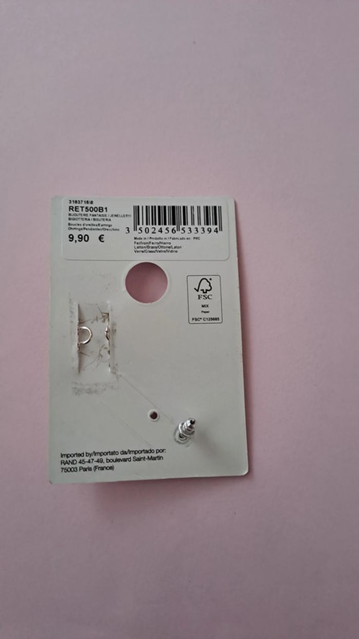 Boucle d'oreille Bala Boosté neuve jamais porté avec emballage de couleur argentée - photo numéro 3