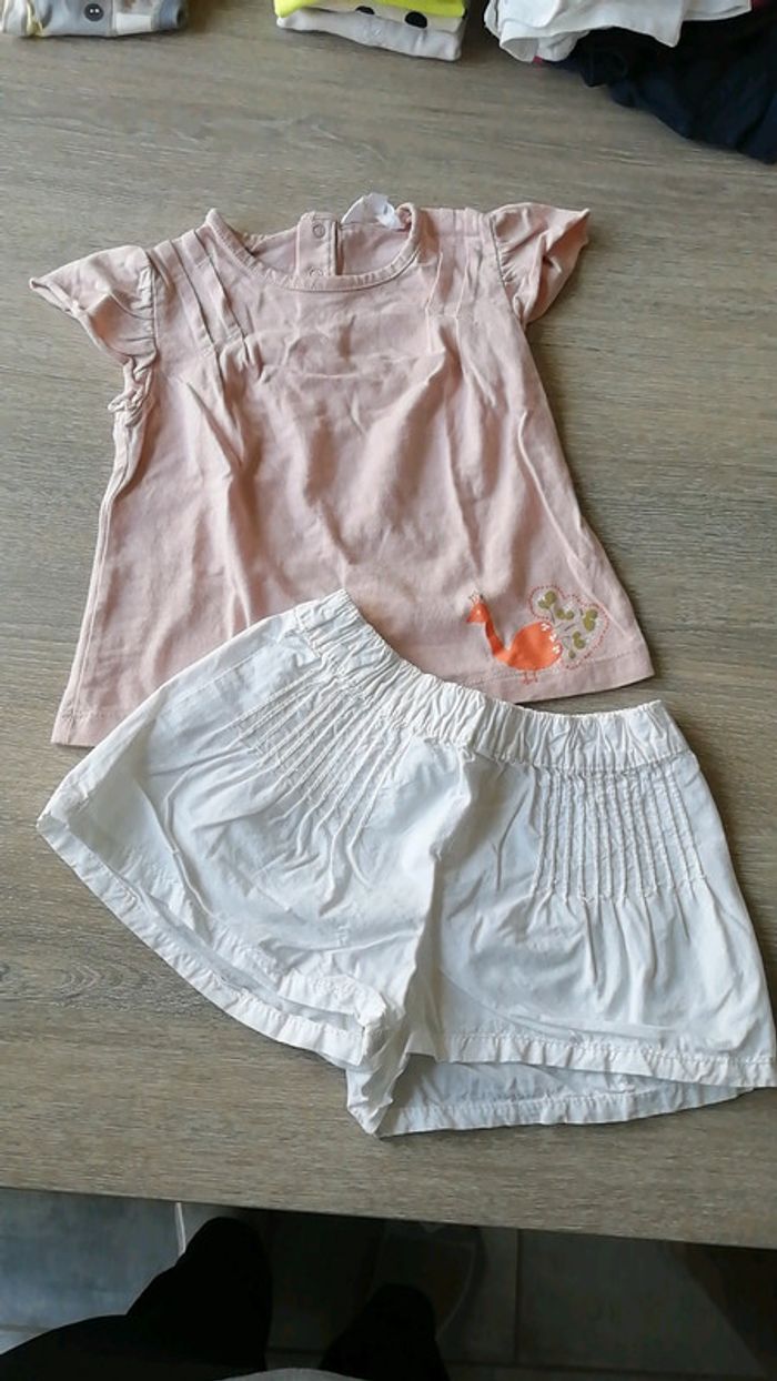 Ensemble t-shirt MC et short 18 mois