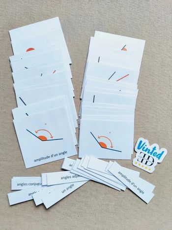48 cartes de nomenclature de géométrie sur les angles