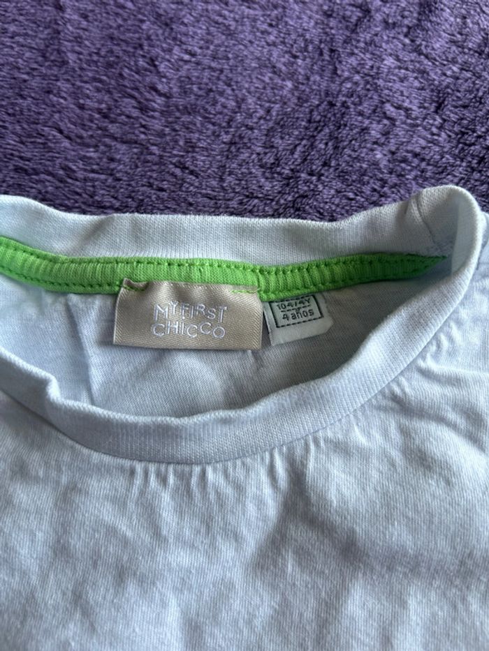 T-shirt manches courtes blanc et imprimés thème surf My first Chicco taille 4 ans - photo numéro 3