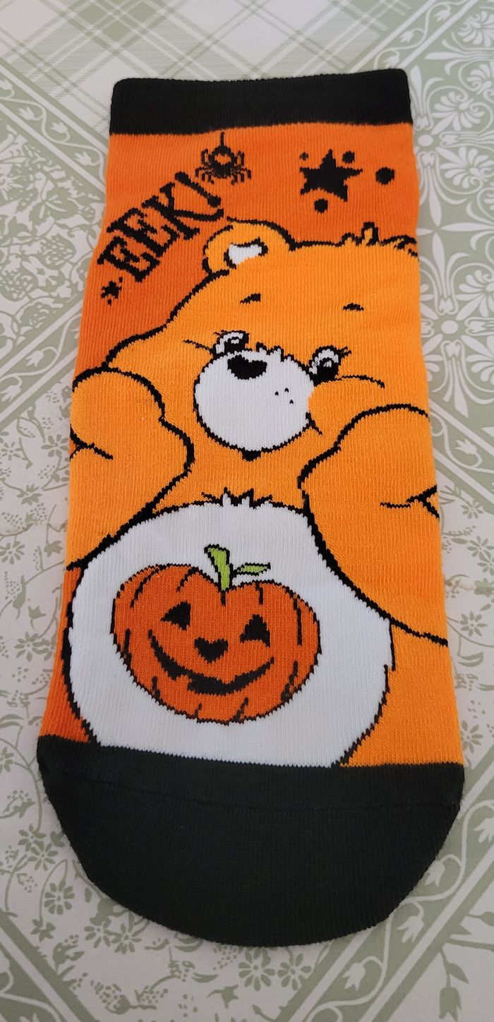 CHAUSSETTES BISOUNOURS CARE BEARS ORANGE HALLOWEEN ! NEUF ! - photo numéro 2
