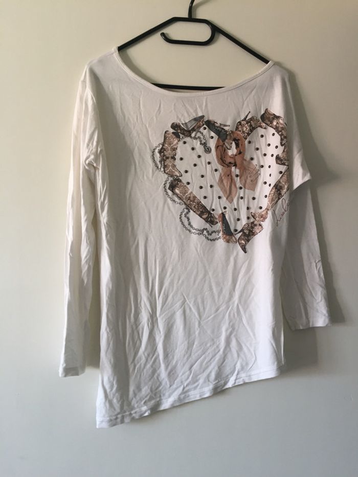 Haut asymétrique blanc Lizalu Taille L