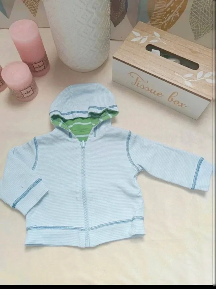 Sweat zippé à capuche réversible garçon 6 mois