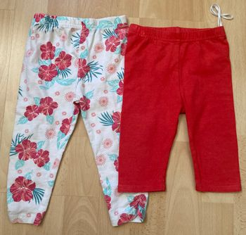 lot 2 leggings fleuri taille 18 mois