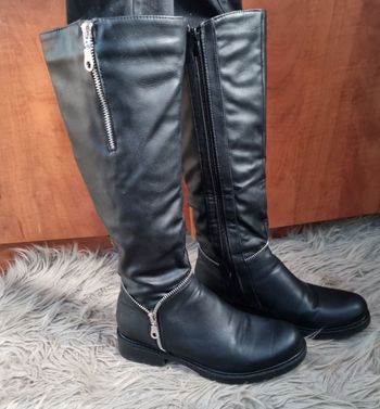 Botte haute en cuir intérieur doux et chaud 38