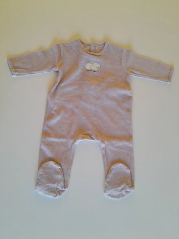 pyjama dors bien velours rose pale dessin lapin 9 mois