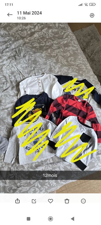 Lot tee shirt et body