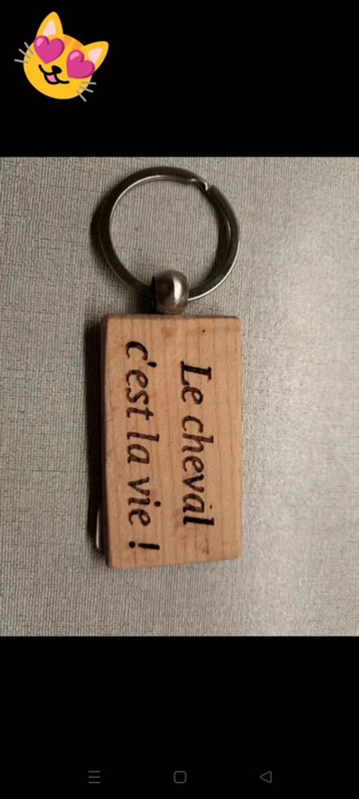 Porte clés en bois cheval - photo numéro 2