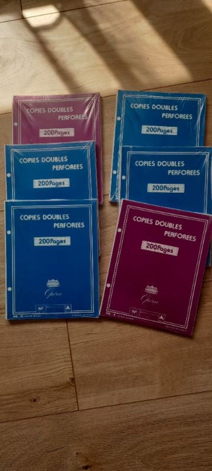 Lot de 6 paquets de copies doubles  grands carreaux neufs