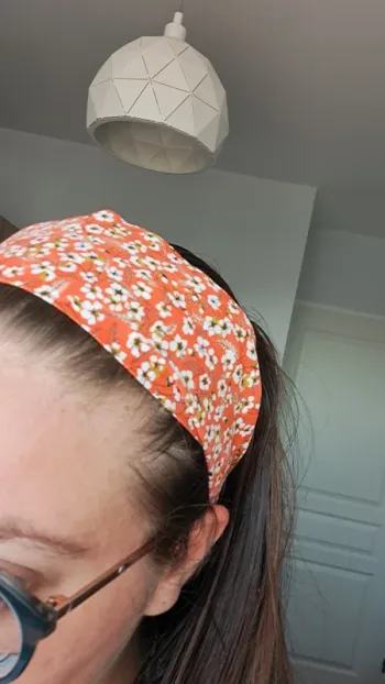 Bandeau cheveux en coton orange liberty