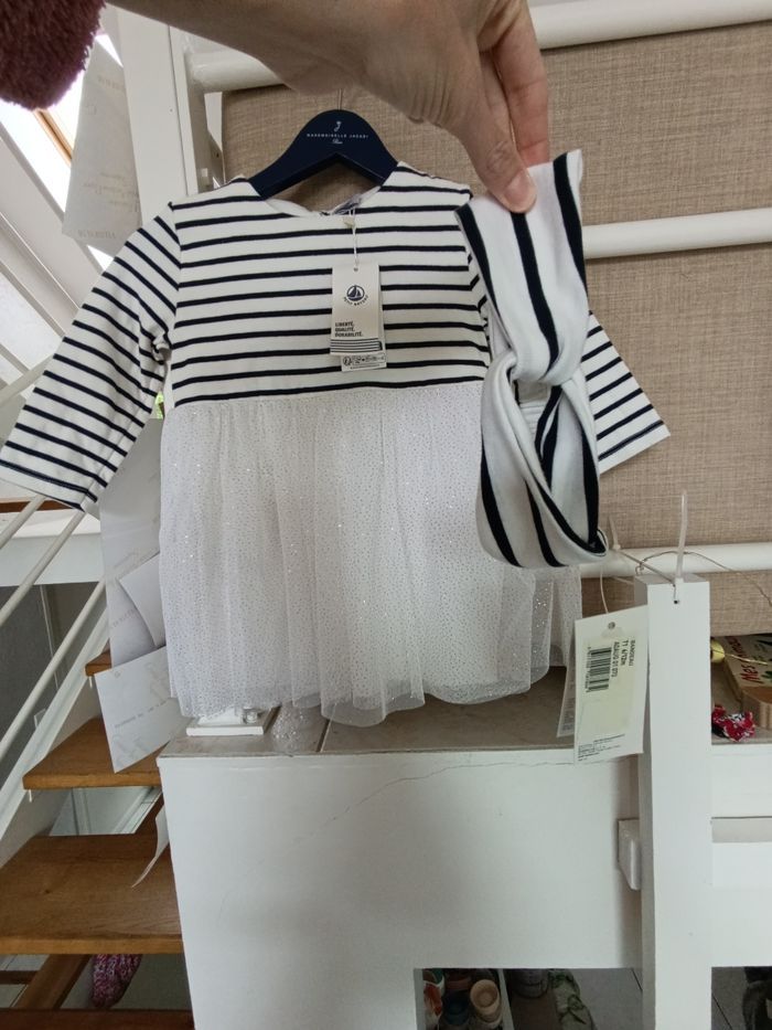 Robe paillette petit bateau et bandeau neufs  avec etiquette