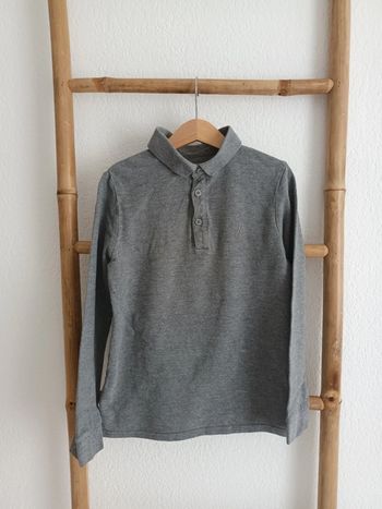 Polo gris manches longues 10 ans