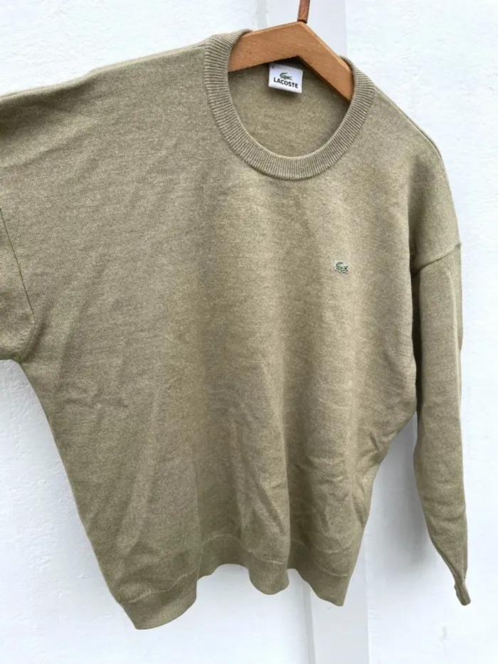 Lacoste wool pullover pull à teneur de laine mens XXL logo brodé - photo numéro 5
