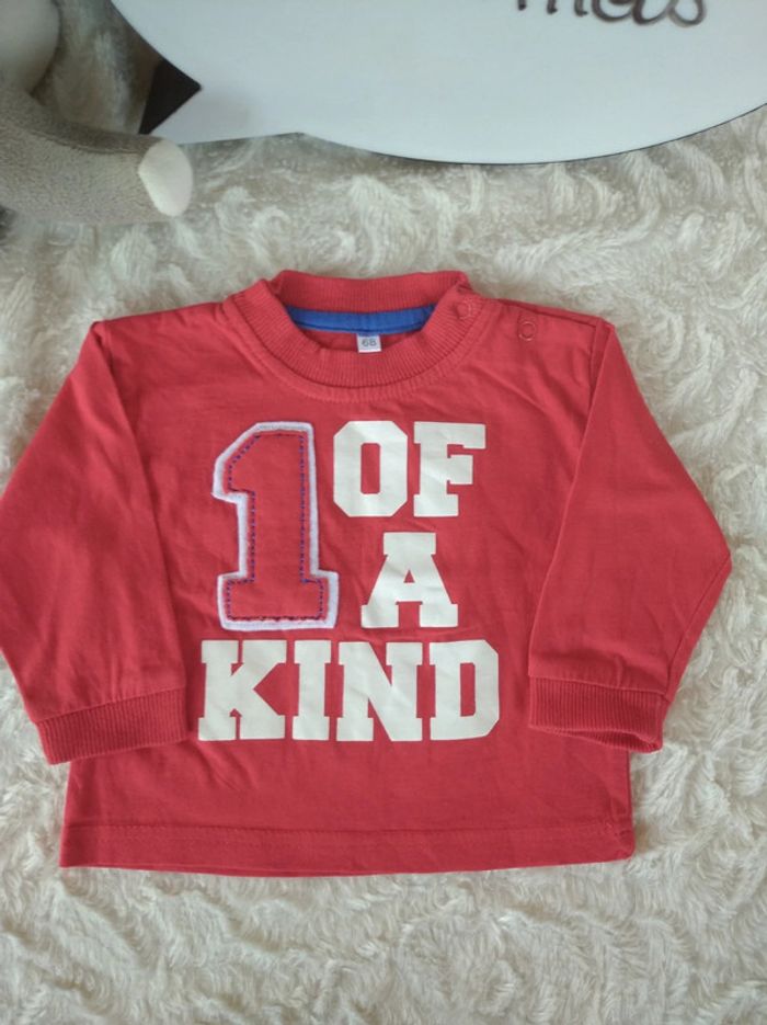 Tee shirt chemise manches longues Garçon 6 mois 1 of a kind Zeeman 100% coton - photo numéro 2