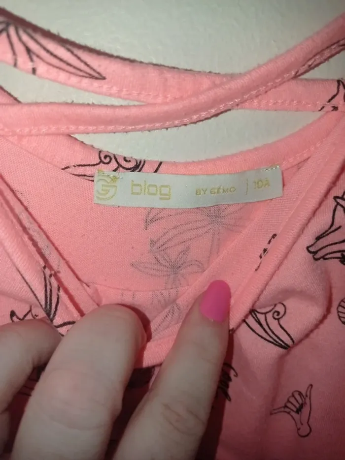Robe été rose avec motifs licorne enfants fille - photo numéro 4