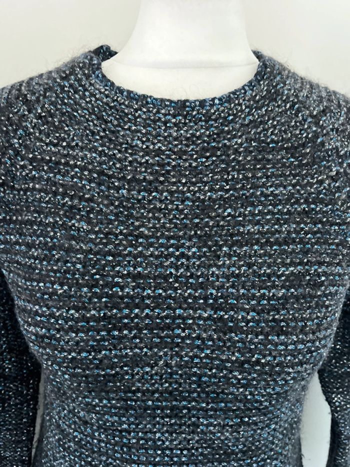 Pull chiné bleu pailleté Maje S - photo numéro 3