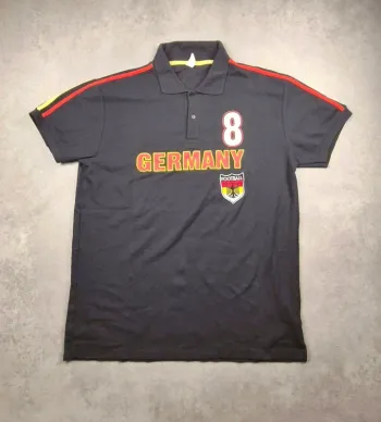 Polo Allemagne football vintage noir broderie Deutschland