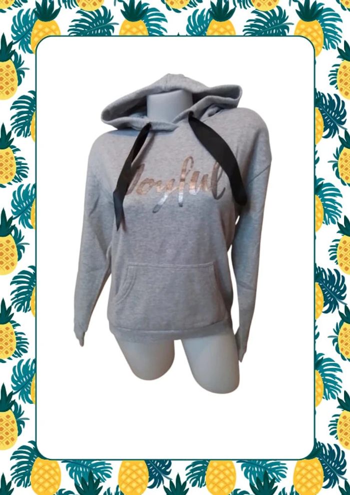 Sweat gris lacet ruban