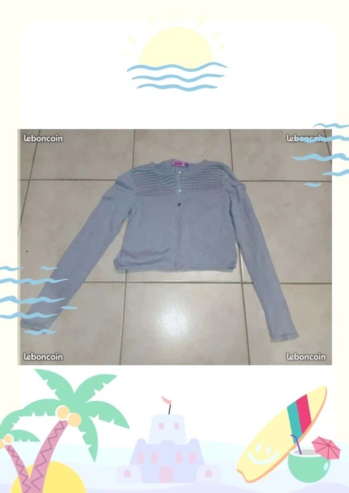 Gilet fille gris Kiabi 12 ans à boutons