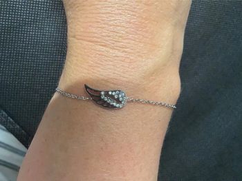 Joli bracelet/chaîne de chevilles en métal argenté TBE - bijoux fantaisie