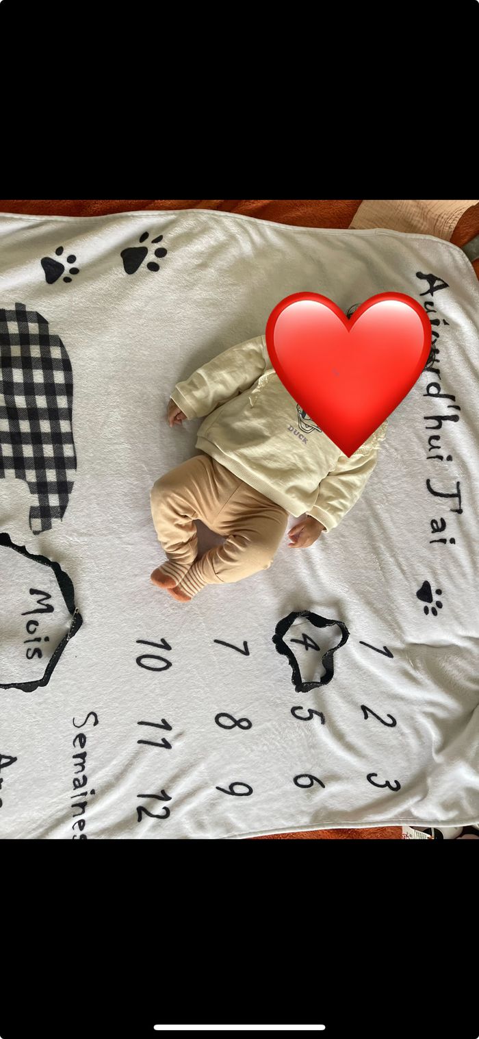 Tapis bébé  + couverture « aujourd’hui j’ai… » - photo numéro 2