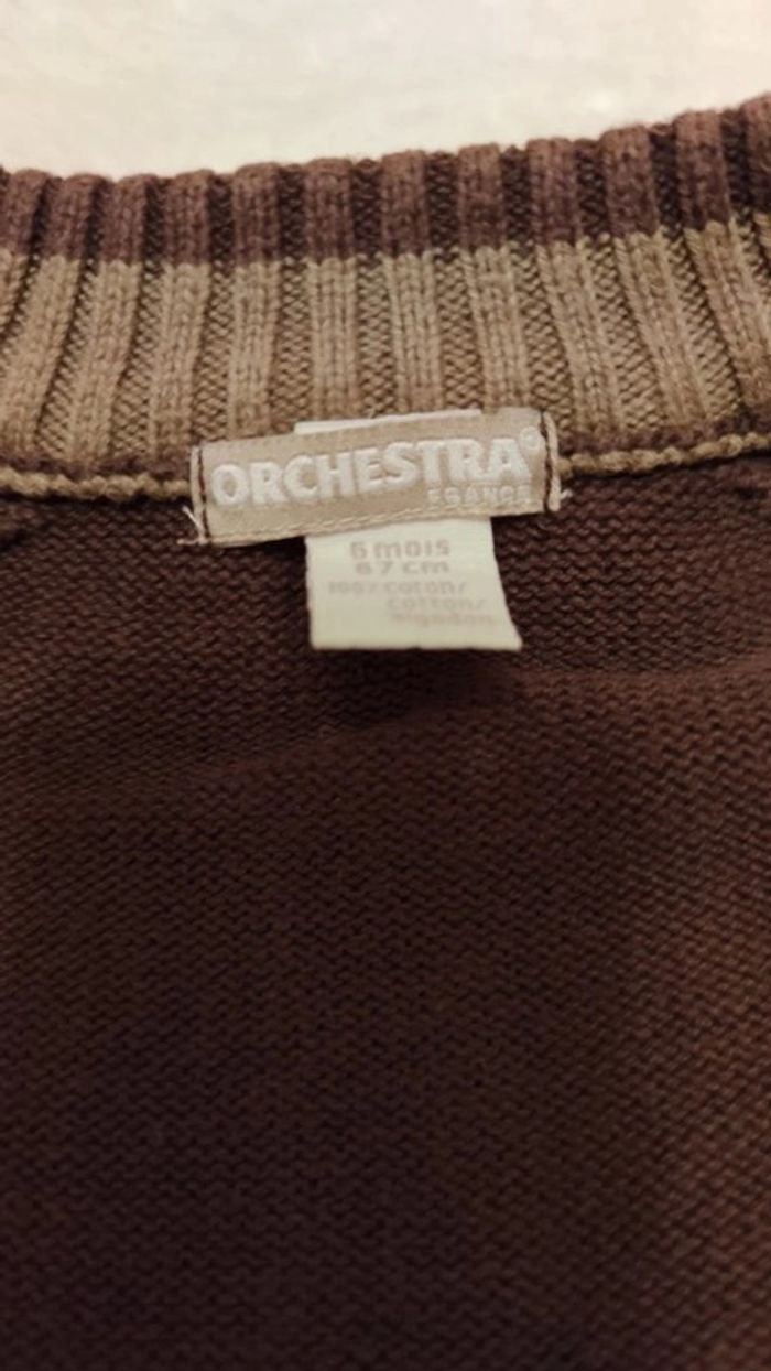 Gilet zippé côtelé marron "Have Fun With Orc" T. 6 mois Orchestra 💮100% Coton - photo numéro 10