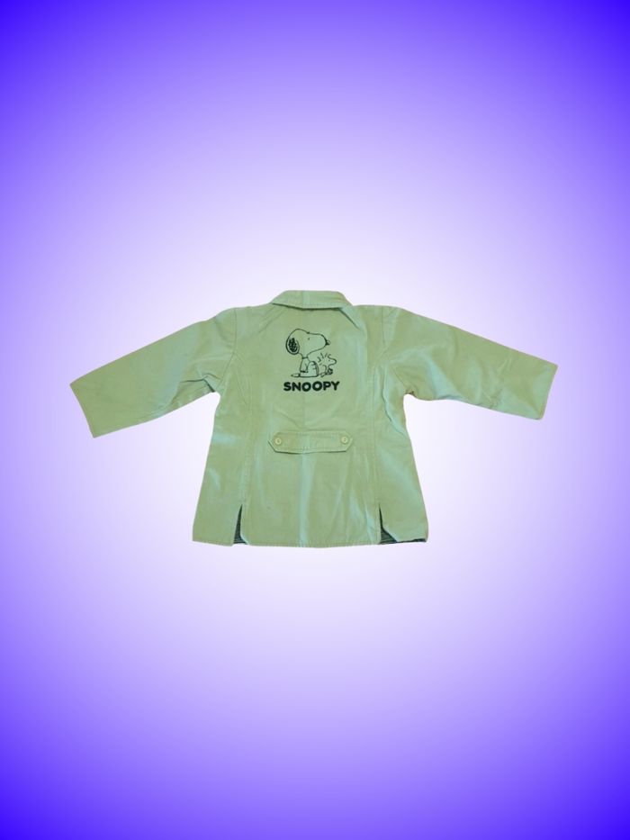 Veste Bébé Beige Peanuts – Snoopy au Dos – Doublure Rayée – 24 mois, 86 cm – Bon État - photo numéro 2
