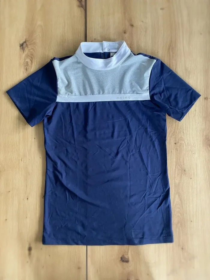 Polo Animo – Bleu Marine & Gris – Taille S – Très Bon État
