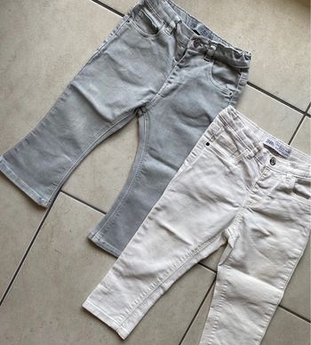 Lot de 2 jeans fille Zara 92cm gris blanc
