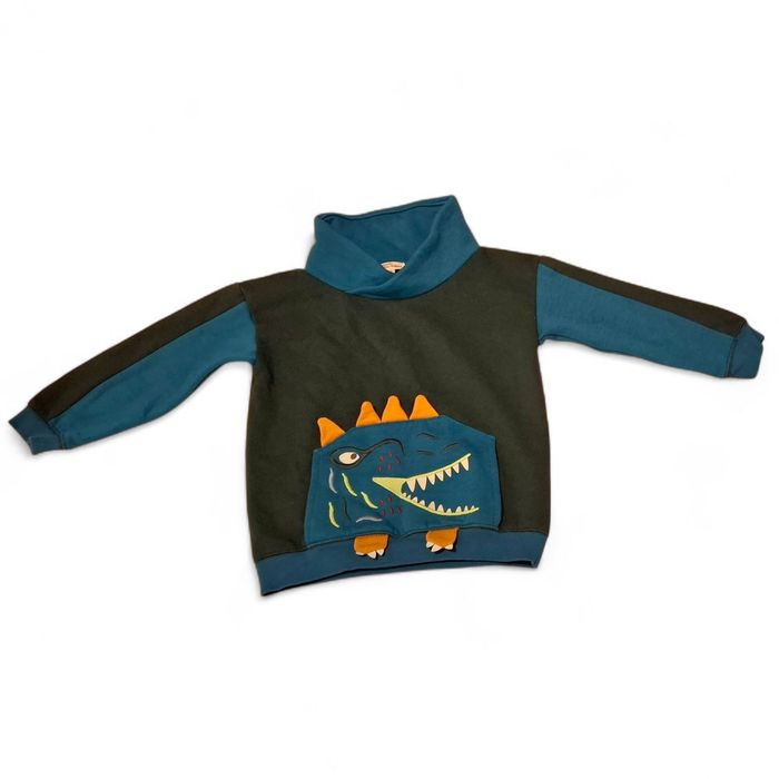 Sweat dinosaure bleu gris 5 ans DPAM