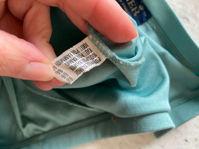 Pantalon satiné évasé vert pastel vintage Mariner M - photo numéro 5